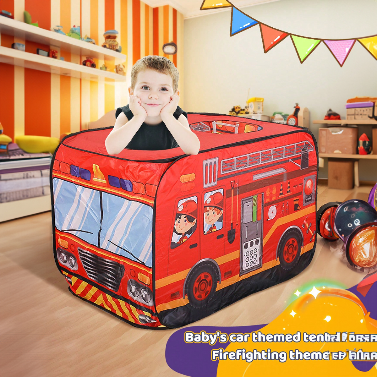 Kids Outdoor Cubby House - Foldable kids indoor outdoor tent game