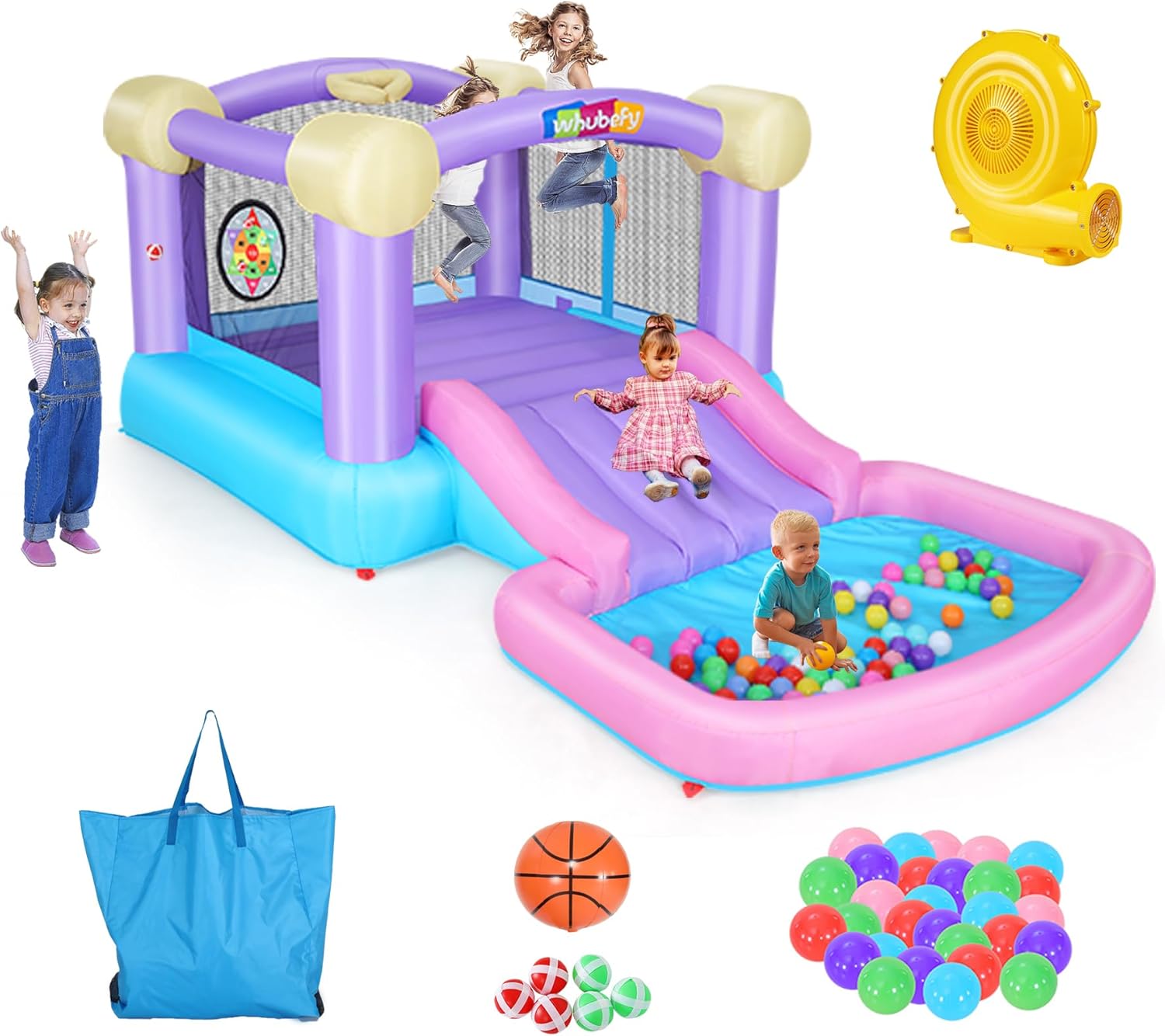 Kids Outdoor Jump House - Kids Inflatable Bounce House with Slide