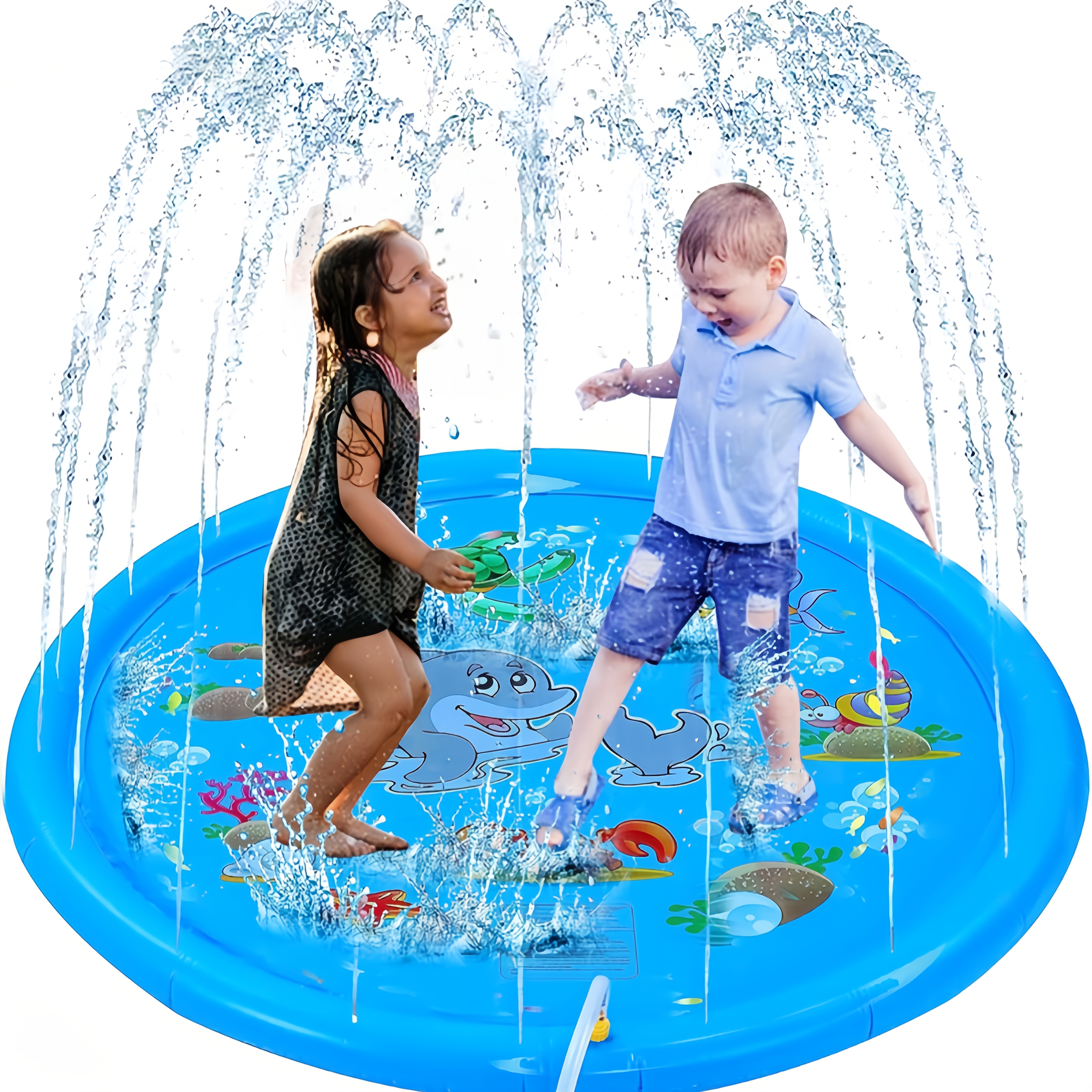 Kids Outdoor Water Toys - PVC Inflatable Splash Pad Sprinkler for