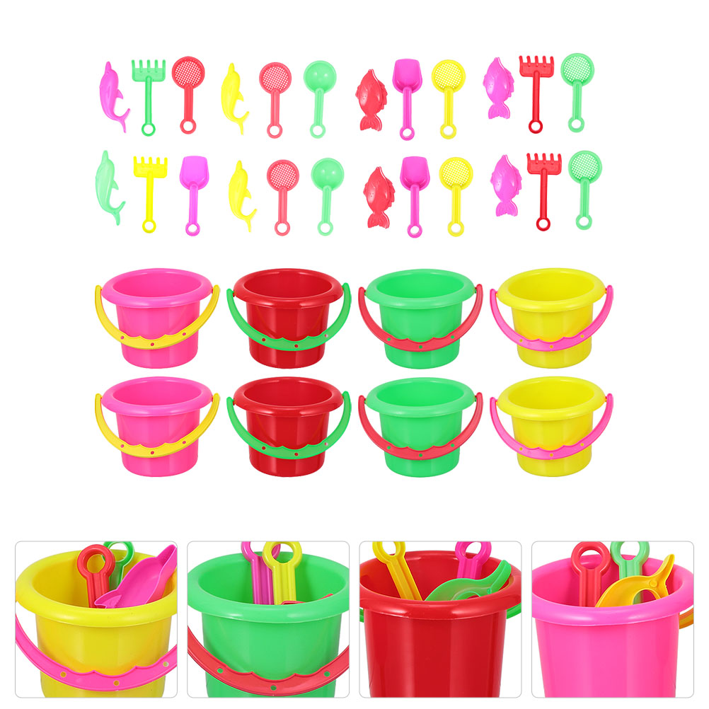 Kids Outdoor Water Toys - 8 Sets Kids Sand Bucket Beach