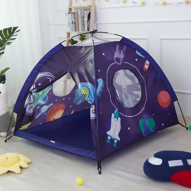 Kids Outdoor Cubby House - Space Theme Children's Tipi Tent Portable