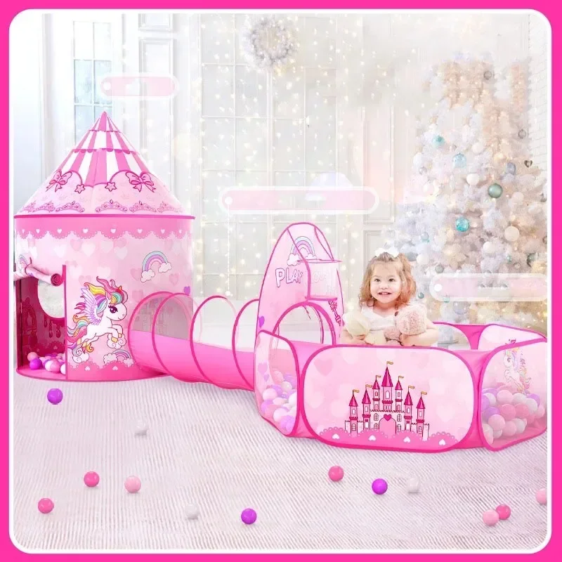 Kids Outdoor Cubby House - 3 in 1 Kids Tent House