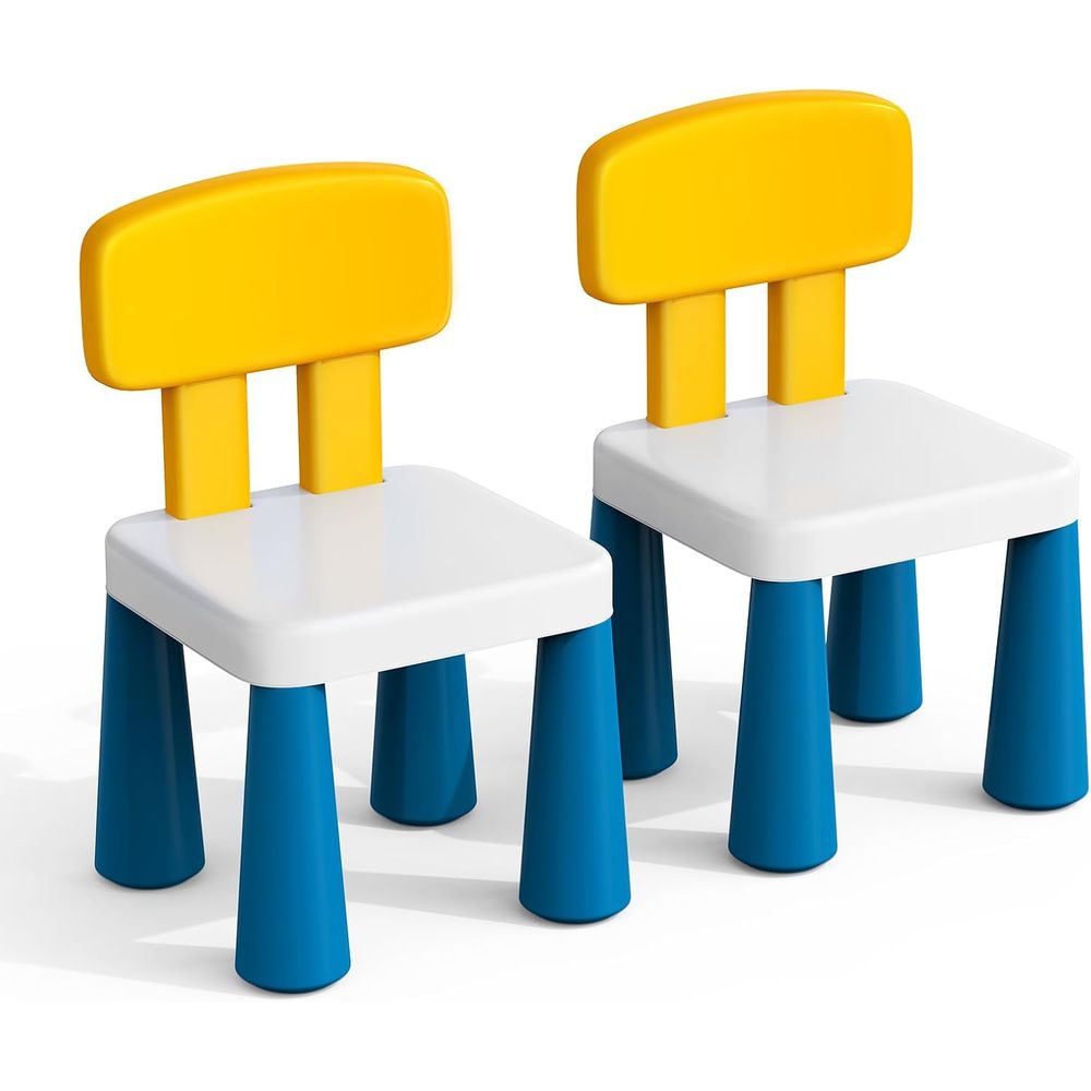 Kids Outdoor Chair And Table - Plastic Toddler Chairs: 2 Pcs Kids