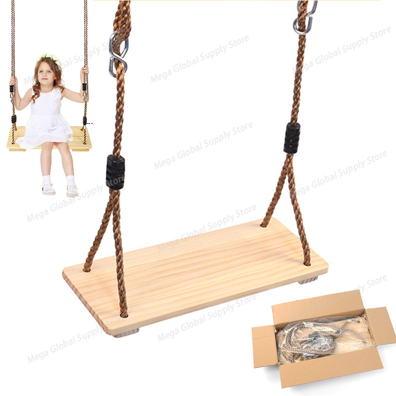 Kids Outdoor Swing - Wood Swing for Kid Outdoor Hanging