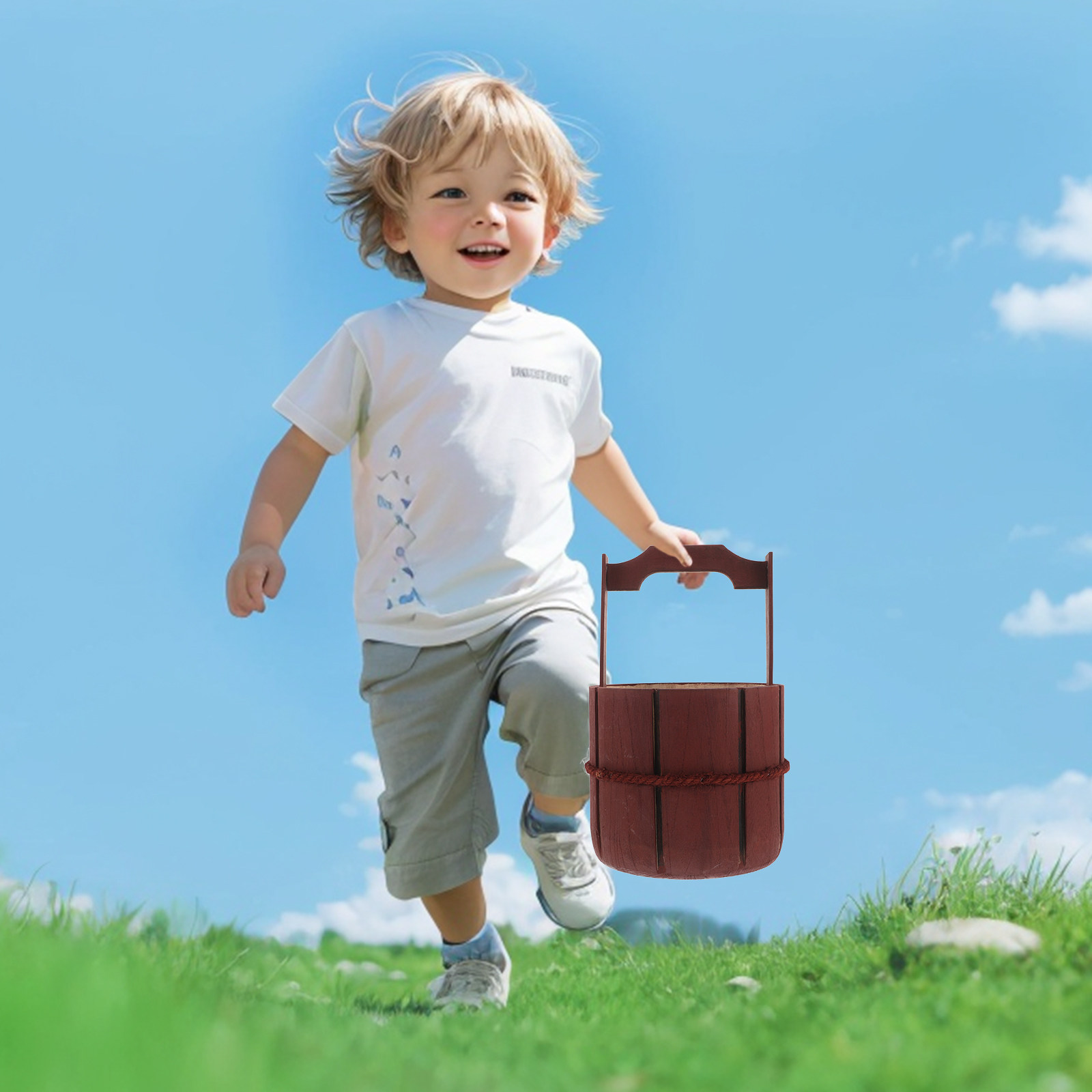 Kids Outdoor Garden - Wooden Bucket Dance Prop for Children