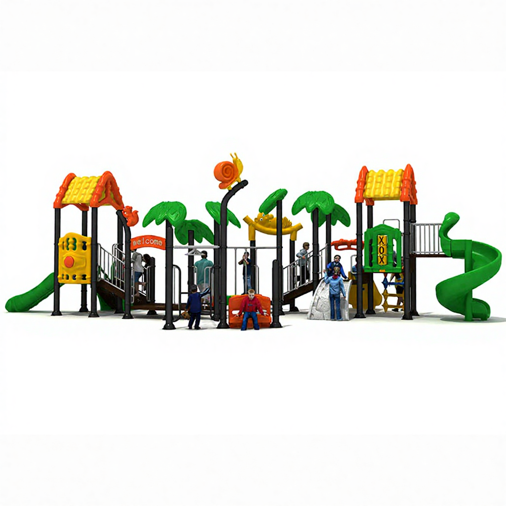 Kids Outdoor Garden - High-Level Outdoor Playground Facilities Kids Slide