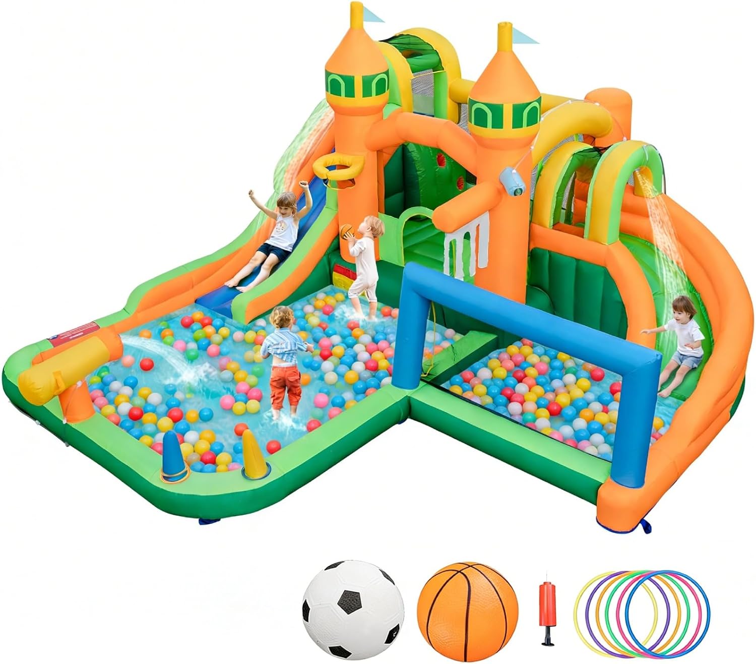 Kids Outdoor Pool - 9-in-1 Inflatable Water Park Bounce House