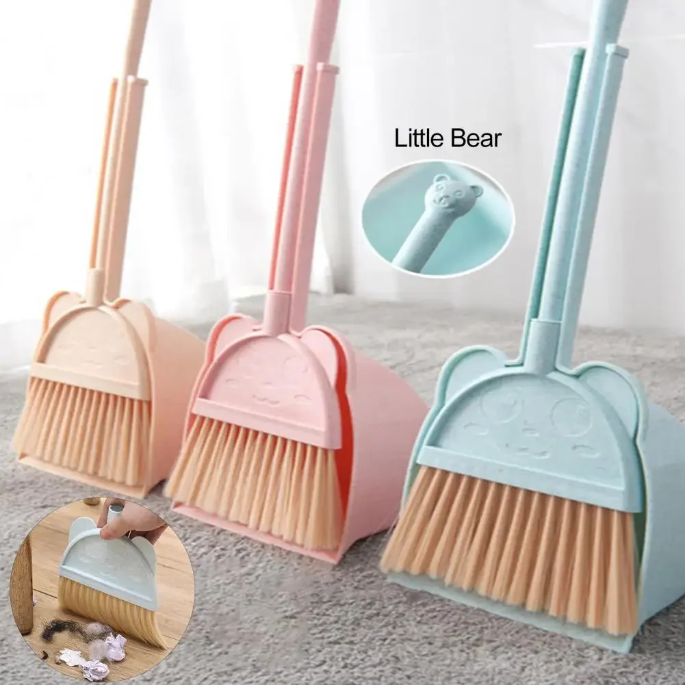 Kids Outdoor Broom - Cartoon Soft Bristle Kids Broom Dustpan