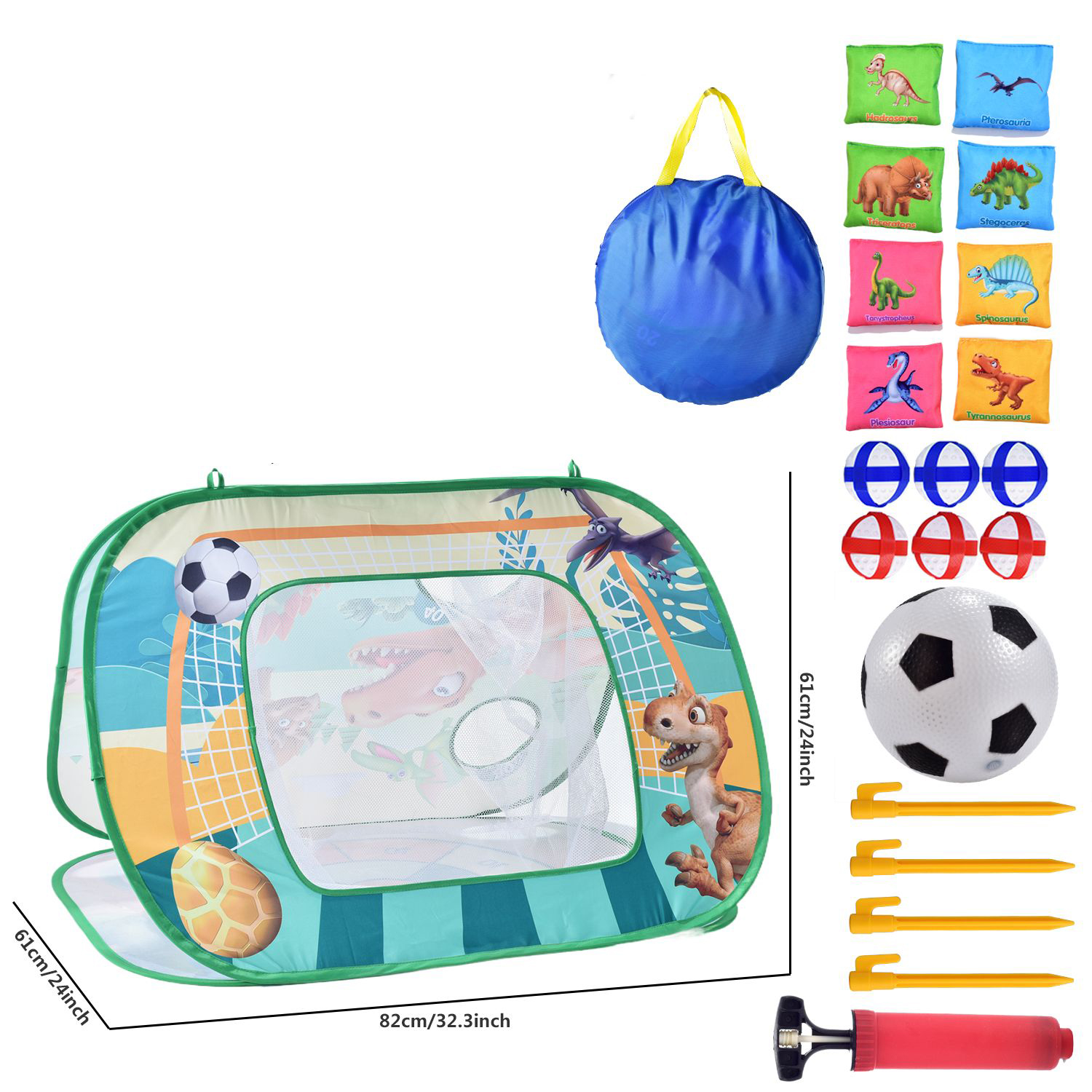 Kids Outdoor Bean Bag - Cornhole Game Set Football Soccer Toy