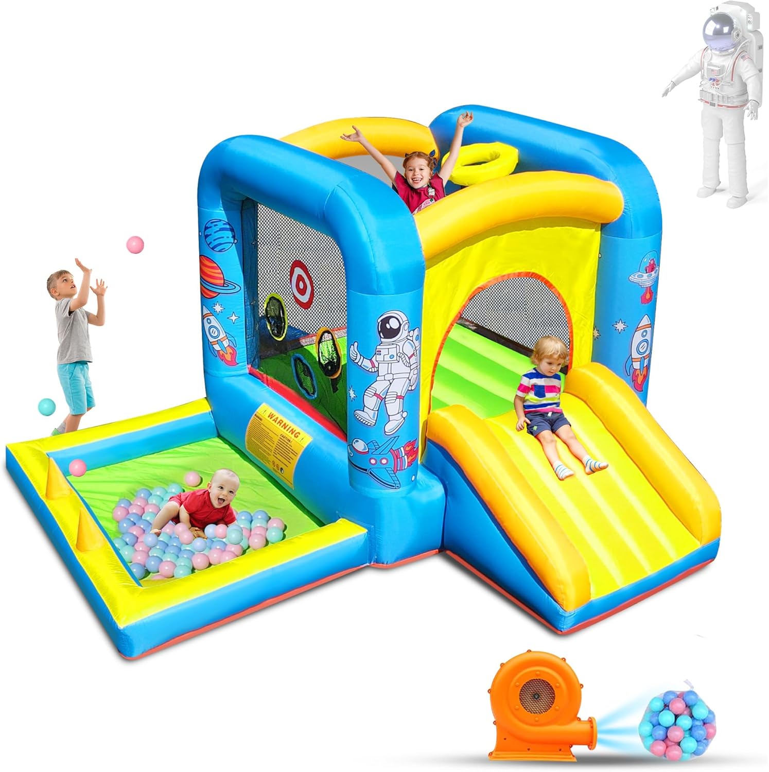 Kids Outdoor Jump House - Inflatable Bounce House with Blower for