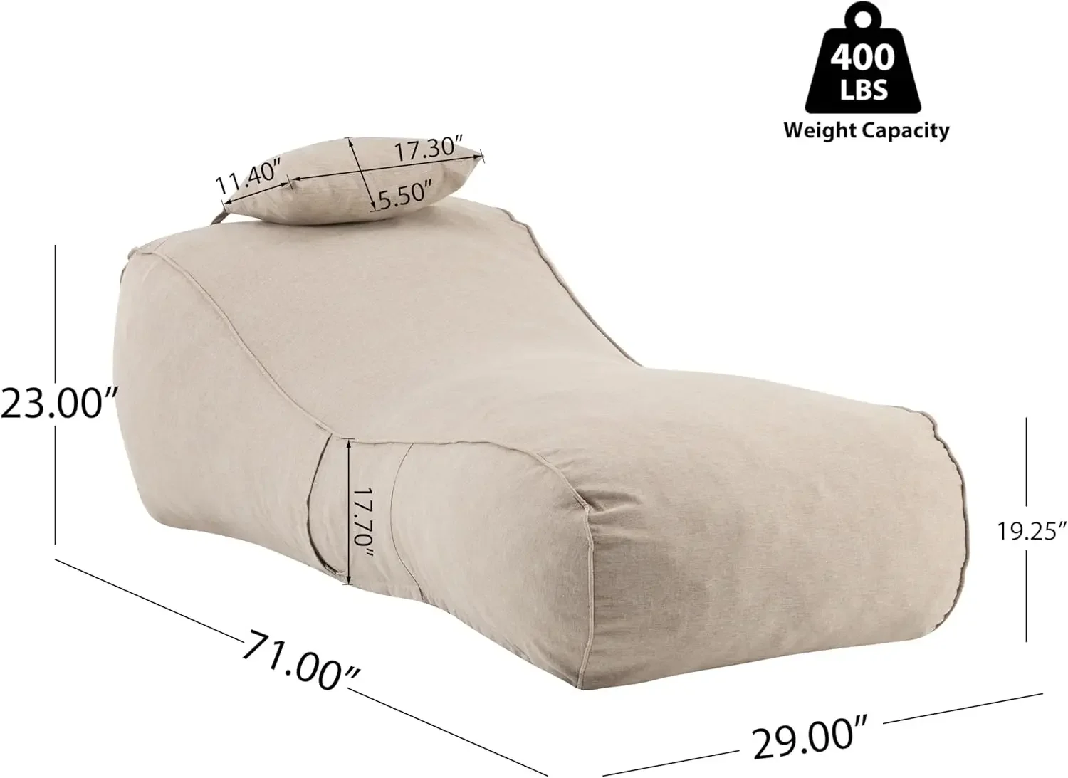 Morton Bean Bag Chair, Fabric  - Kids Outdoor Loungers recensione e prezzo