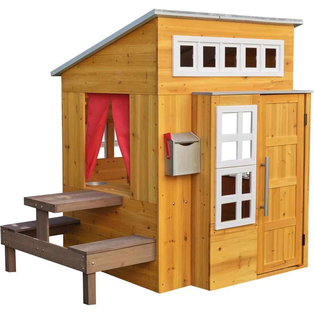 KidKraft Modern Wooden Playhou - Kids Outdoor Table recensione e prezzo