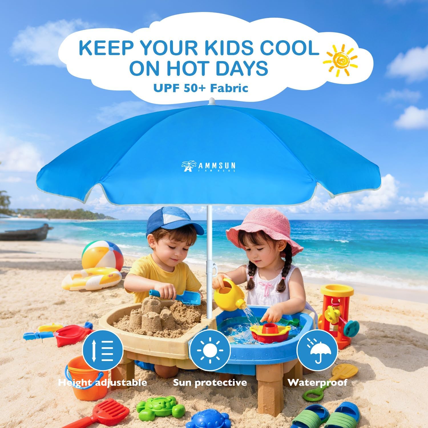 5ft Beach Umbrella for Sand an - Kids Outdoor Table recensione e prezzo