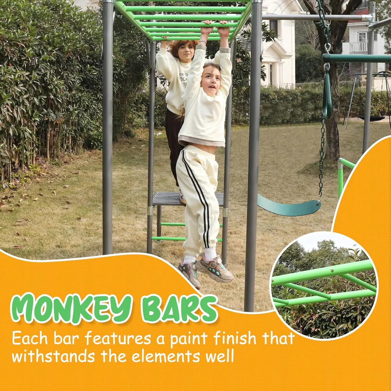 Outdoor Jungle Gym with Monkey - Kids Outdoor Monkey Bar Set recensione e prezzo