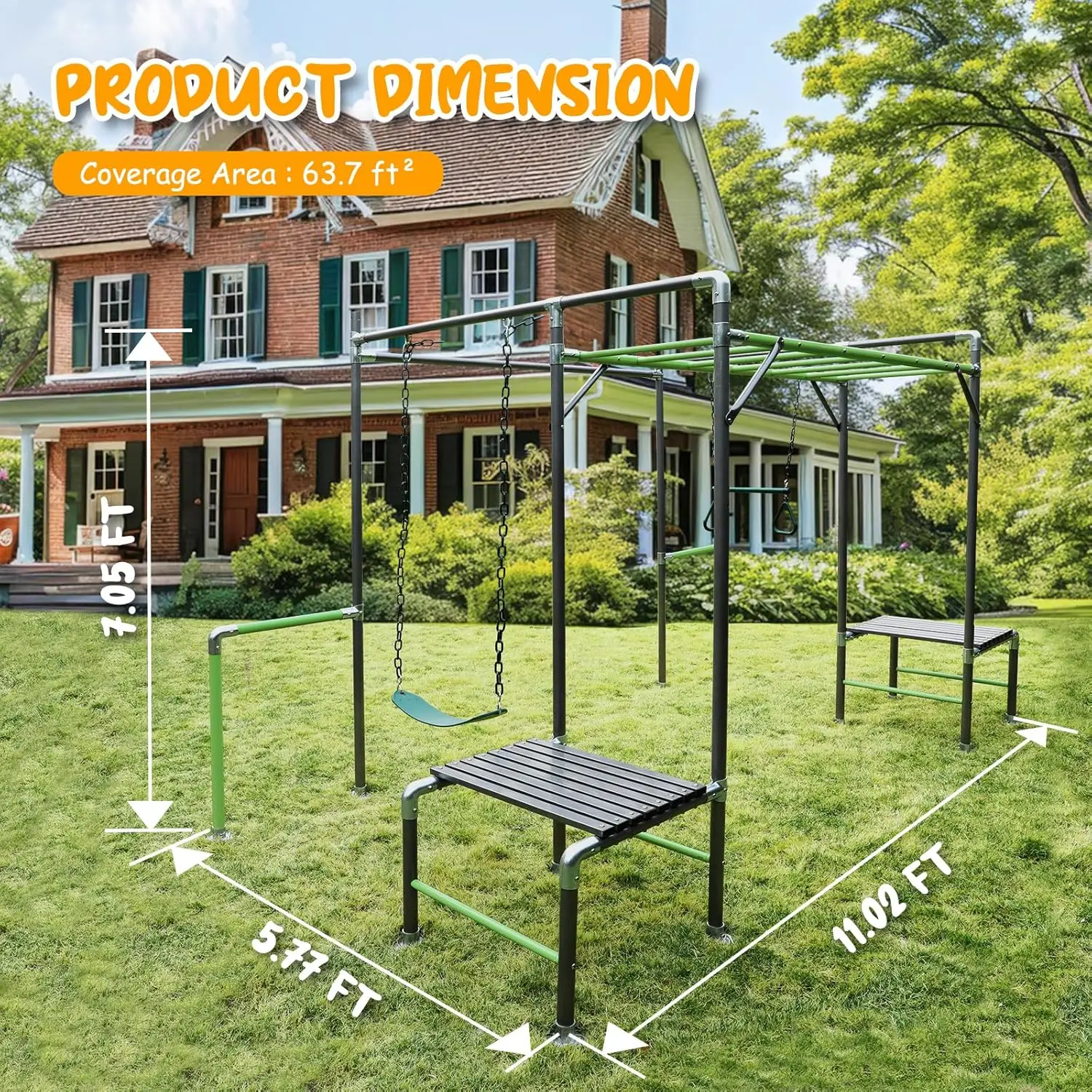 Outdoor Jungle Gym with Monkey - Kids Outdoor Monkey Bar Set recensione e prezzo