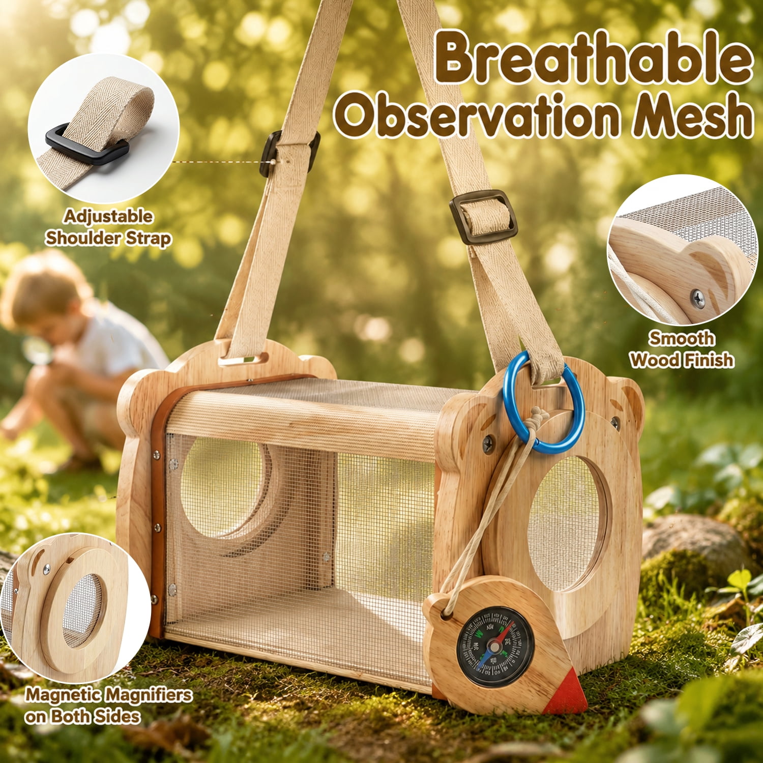 Wooden Bug Catching Kit With T - Kids Outdoor Garden recensione e prezzo
