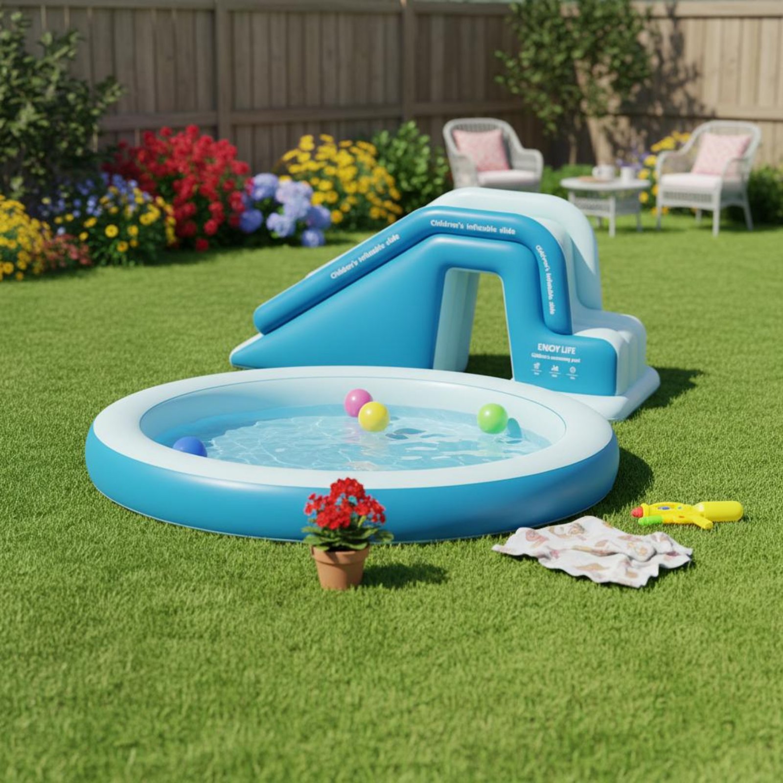Inflatable Pool Slide Foldable - Kids Outdoor Water Toys recensione e prezzo