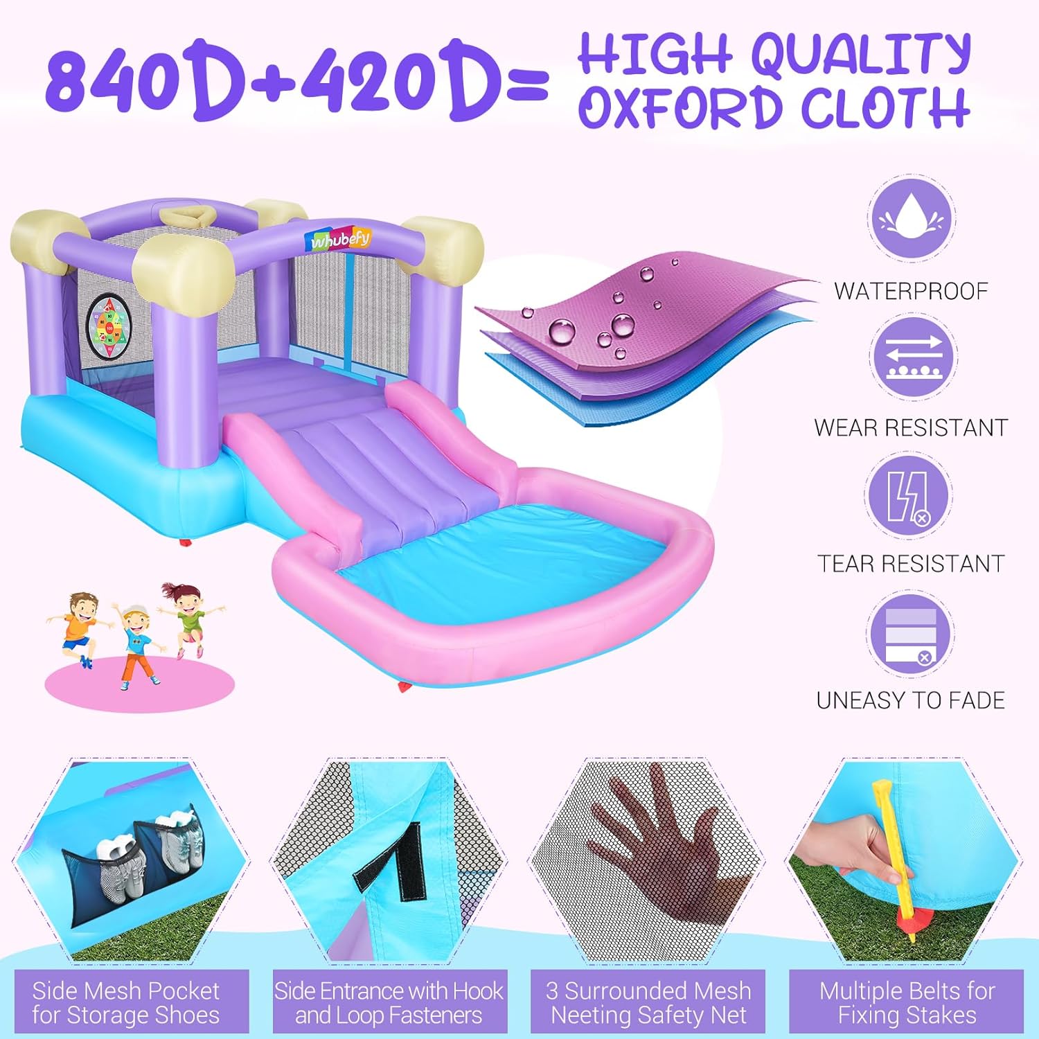 Kids Inflatable Bounce House w - Kids Outdoor Jump House recensione e prezzo