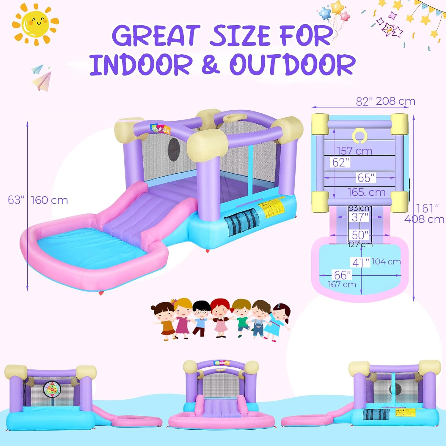 Kids Inflatable Bounce House w - Kids Outdoor Jump House recensione e prezzo