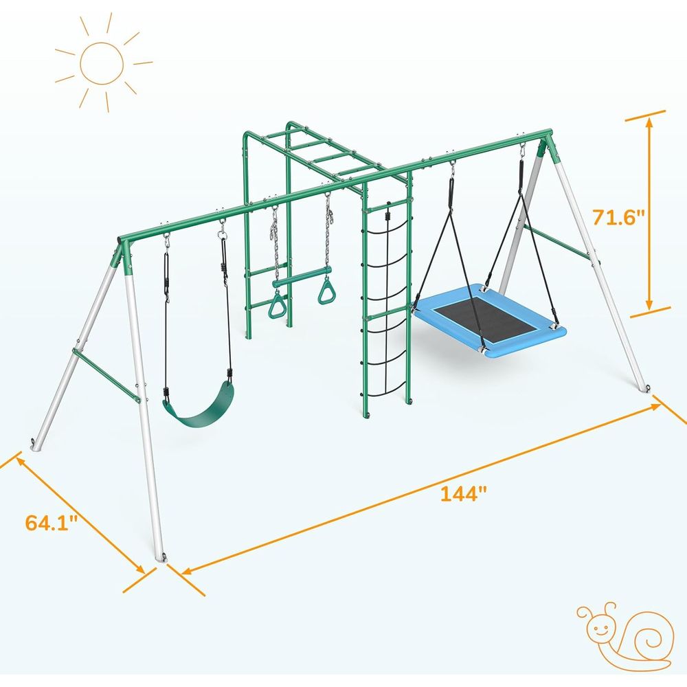Swing Sets or Backyard with Mo - Kids Outdoor Monkey Bar Set recensione e prezzo