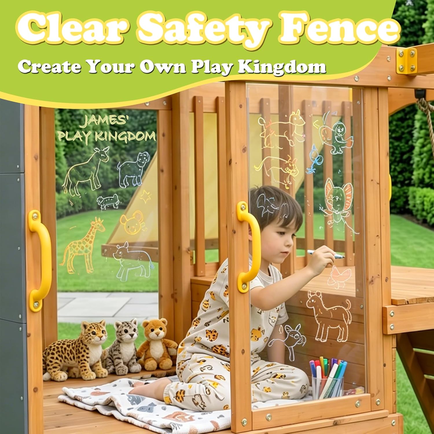 Wooden Swing Sets for Backyard - Kids Outdoor Monkey Bar Set recensione e prezzo