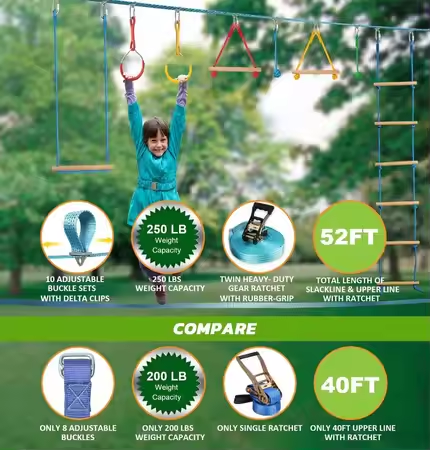 Warrior Obstacle Course Kit fo - Kids Outdoor Monkey Bar Set recensione e prezzo