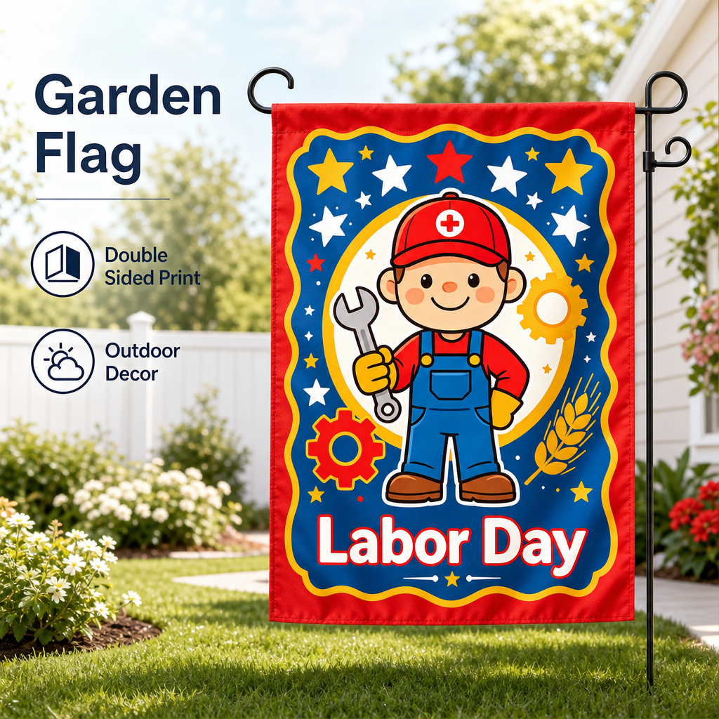 Labor Day Garden Flag Cute Car - Kids Outdoor Garden recensione e prezzo