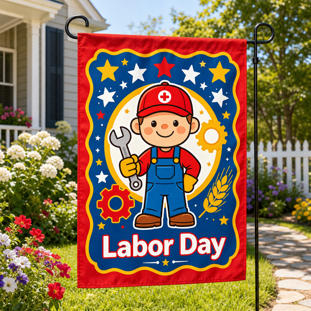 Labor Day Garden Flag Cute Car - Kids Outdoor Garden recensione e prezzo
