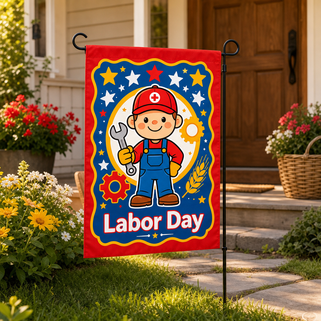Labor Day Garden Flag Cute Car - Kids Outdoor Garden recensione e prezzo