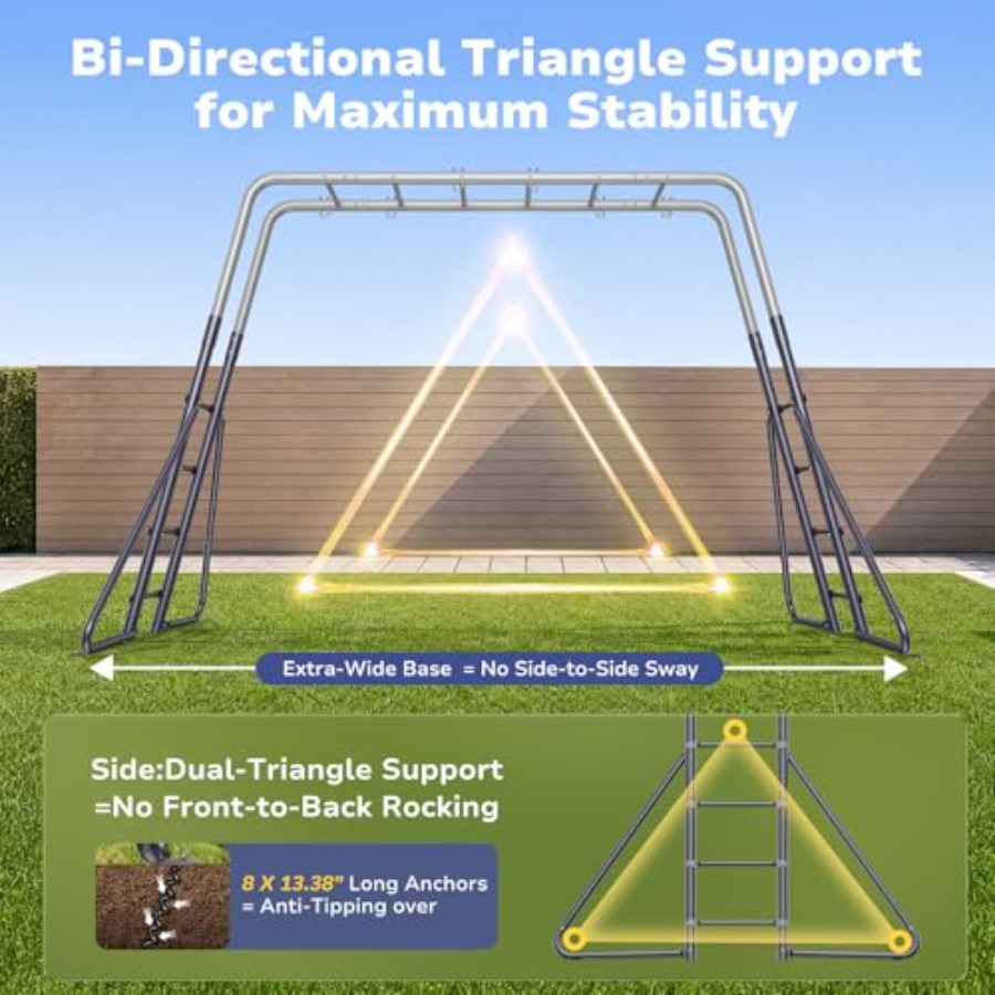 Backyard swing sets with monke - Kids Outdoor Monkey Bar Set recensione e prezzo