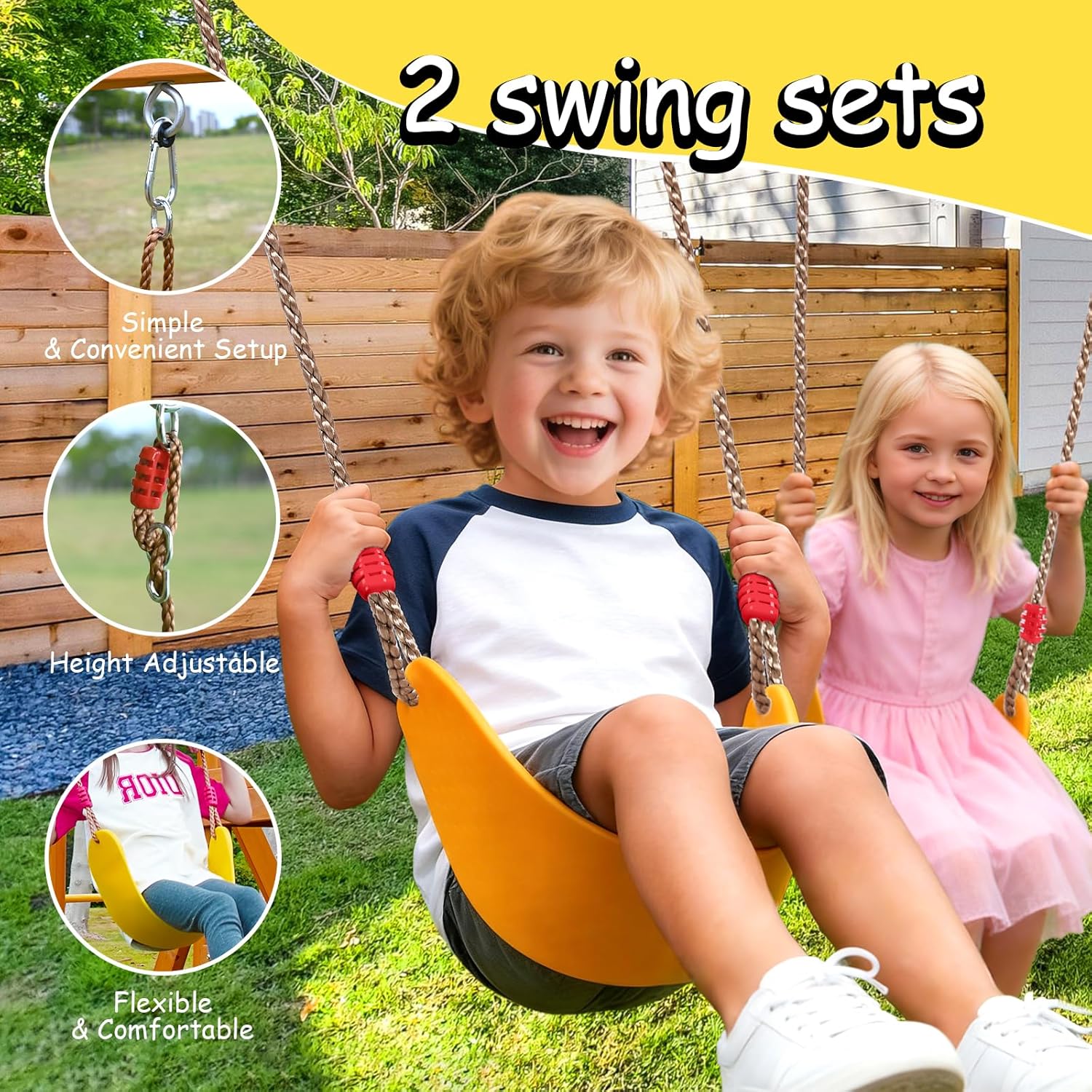 Wooden Swing Sets for Backyard - Kids Outdoor Monkey Bar Set recensione e prezzo