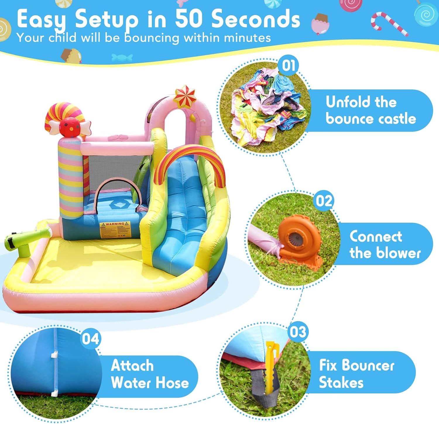 Kids Inflatable Water Slide Bo - Kids Outdoor Pool recensione e prezzo