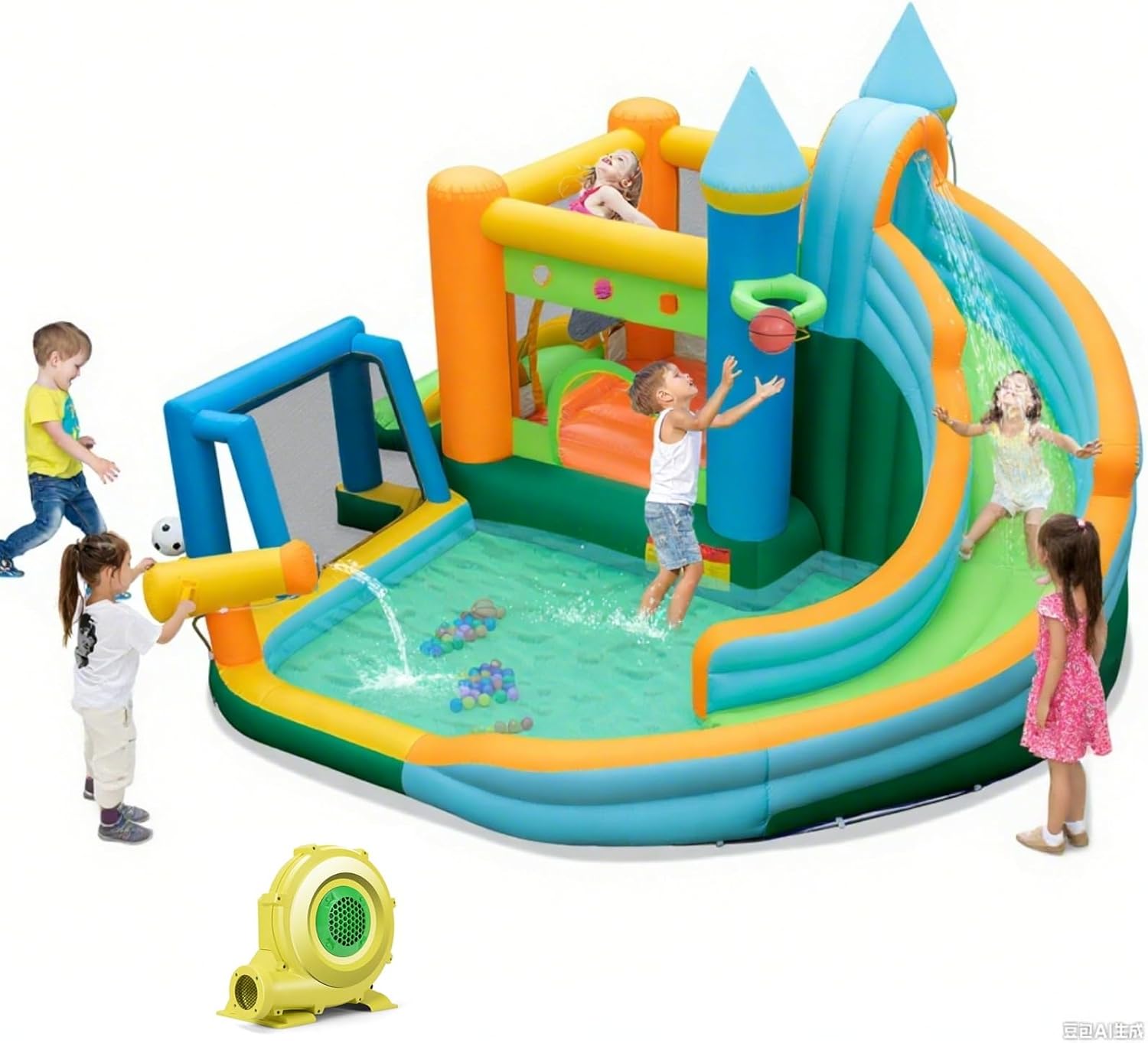 9-in-1 Inflatable Water Slide  - Kids Outdoor Jump House recensione e prezzo