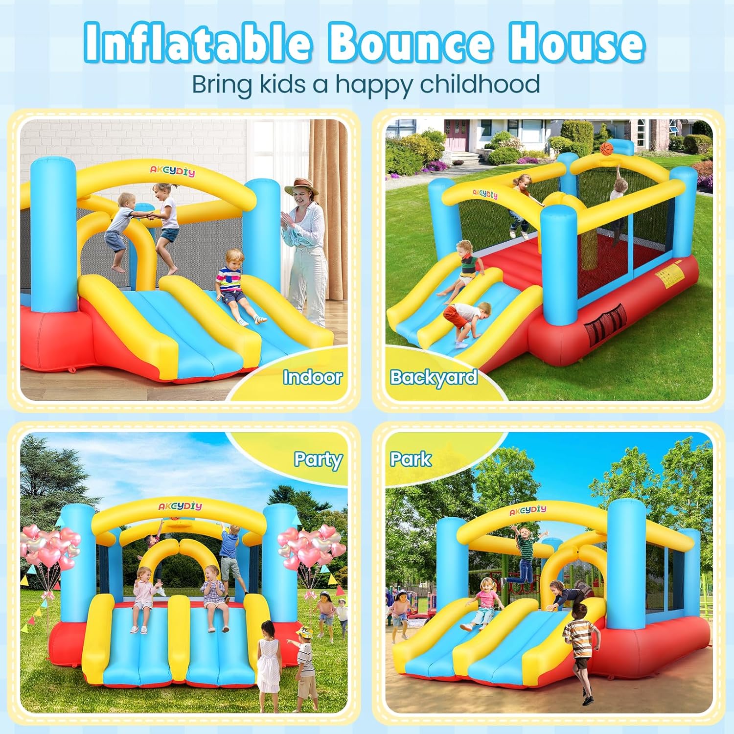 Inflatable Bouncy Castle with  - Kids Outdoor Jump House recensione e prezzo
