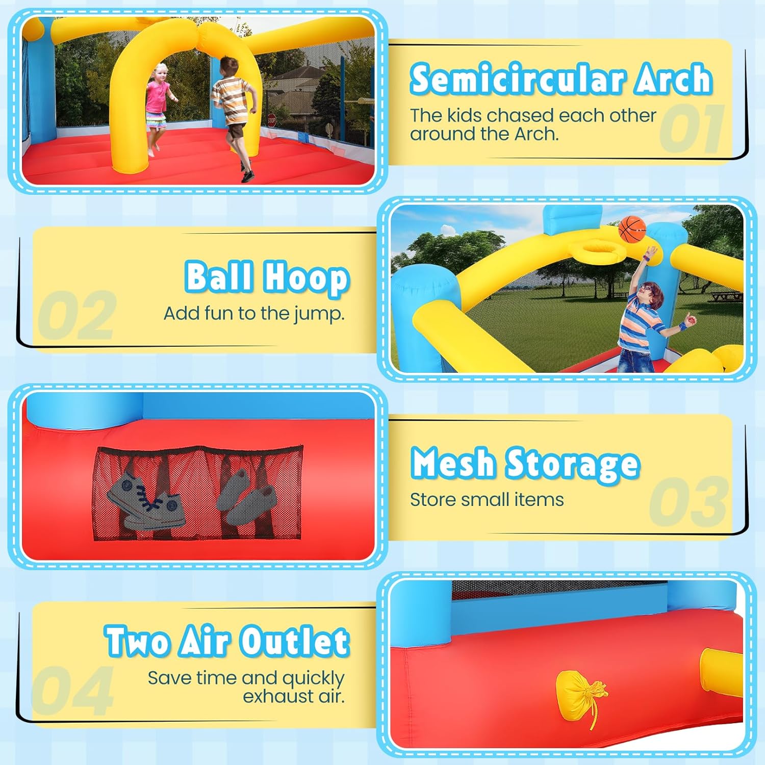 Inflatable Bouncy Castle with  - Kids Outdoor Jump House recensione e prezzo