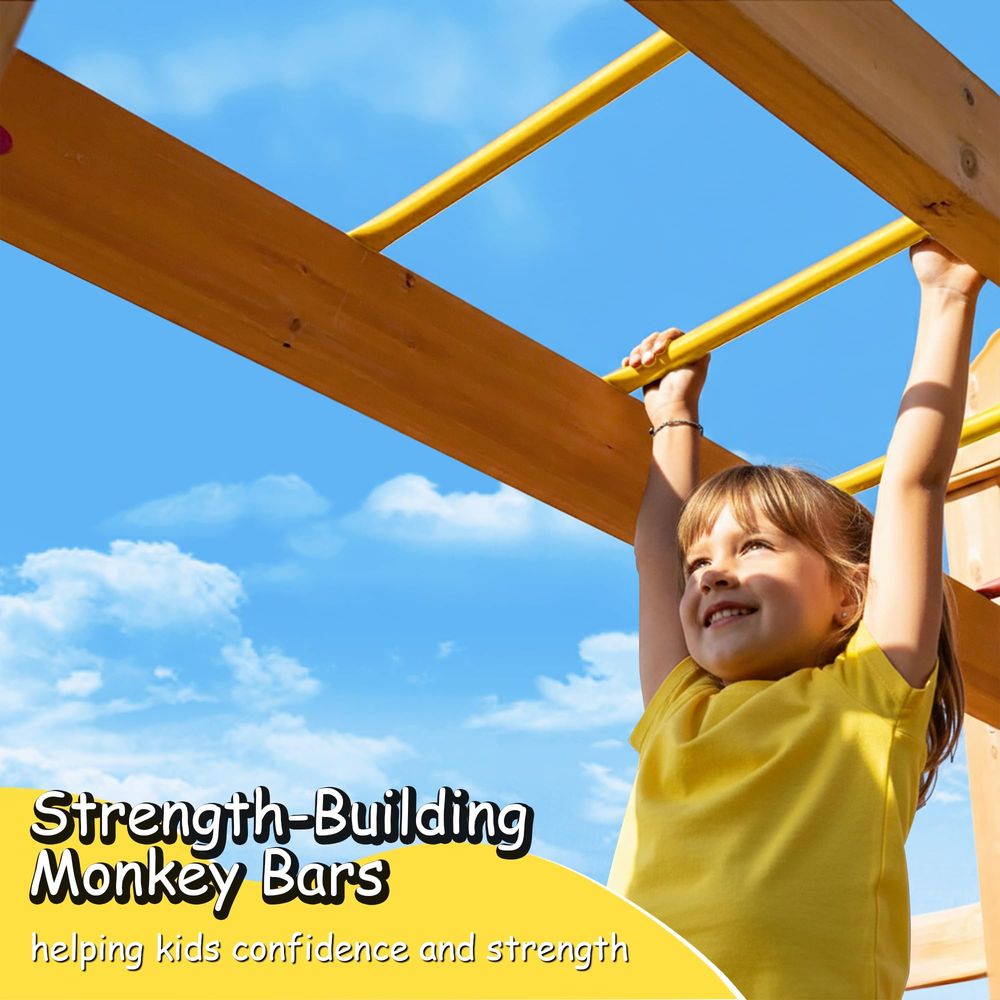 Wooden Swing Sets for Backyard - Kids Outdoor Monkey Bar Set recensione e prezzo