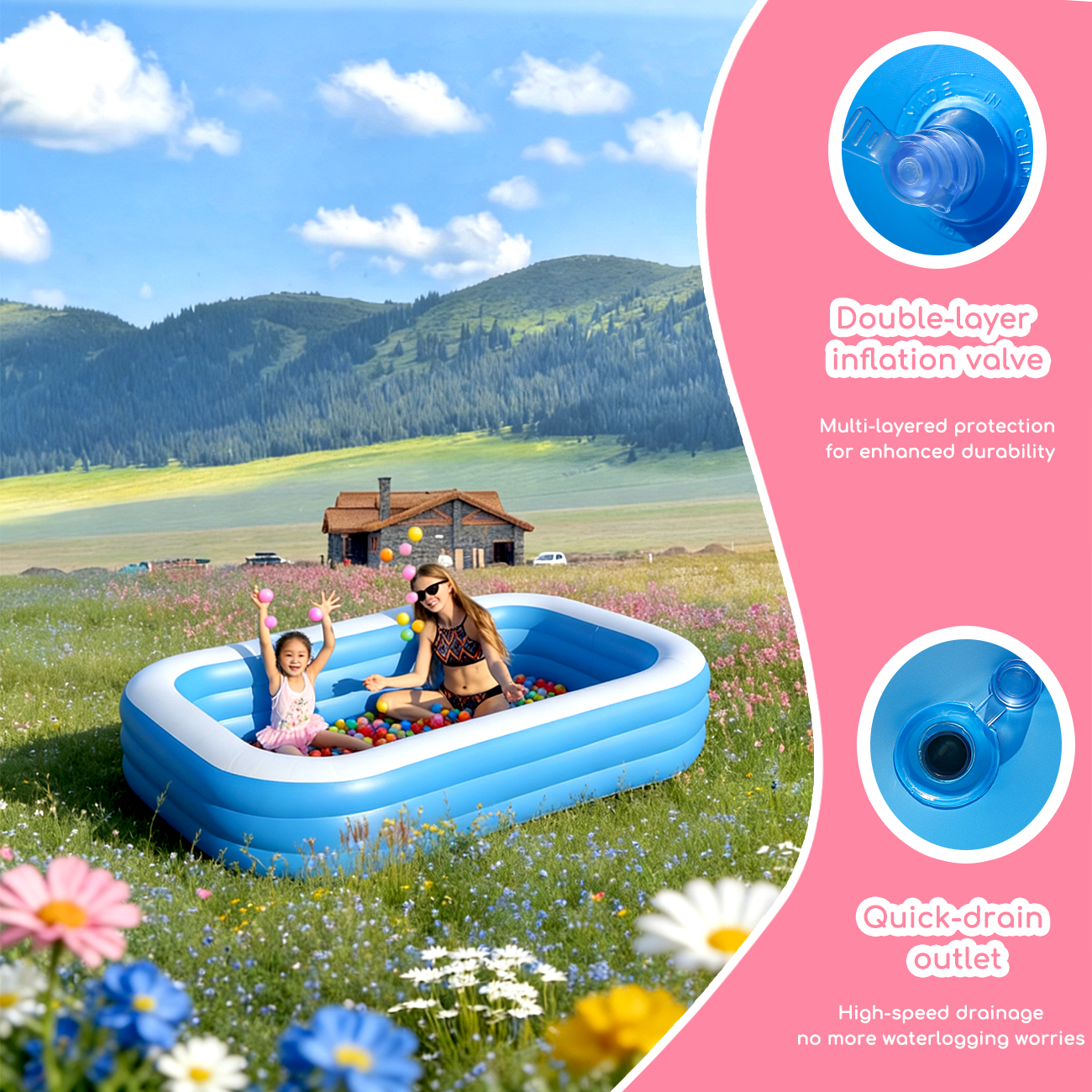 Inflatable Pool for Kids and A - Kids Outdoor Garden recensione e prezzo