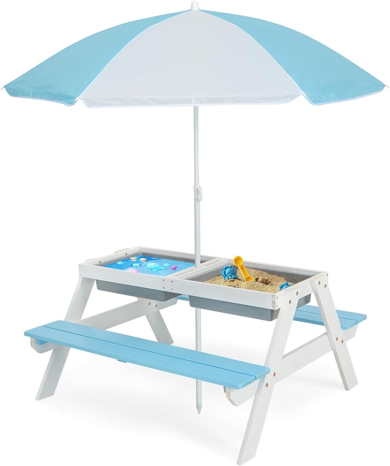 Kids Picnic Table, 4 in 1 Outd - Kids Outdoor Chair And Table recensione e prezzo