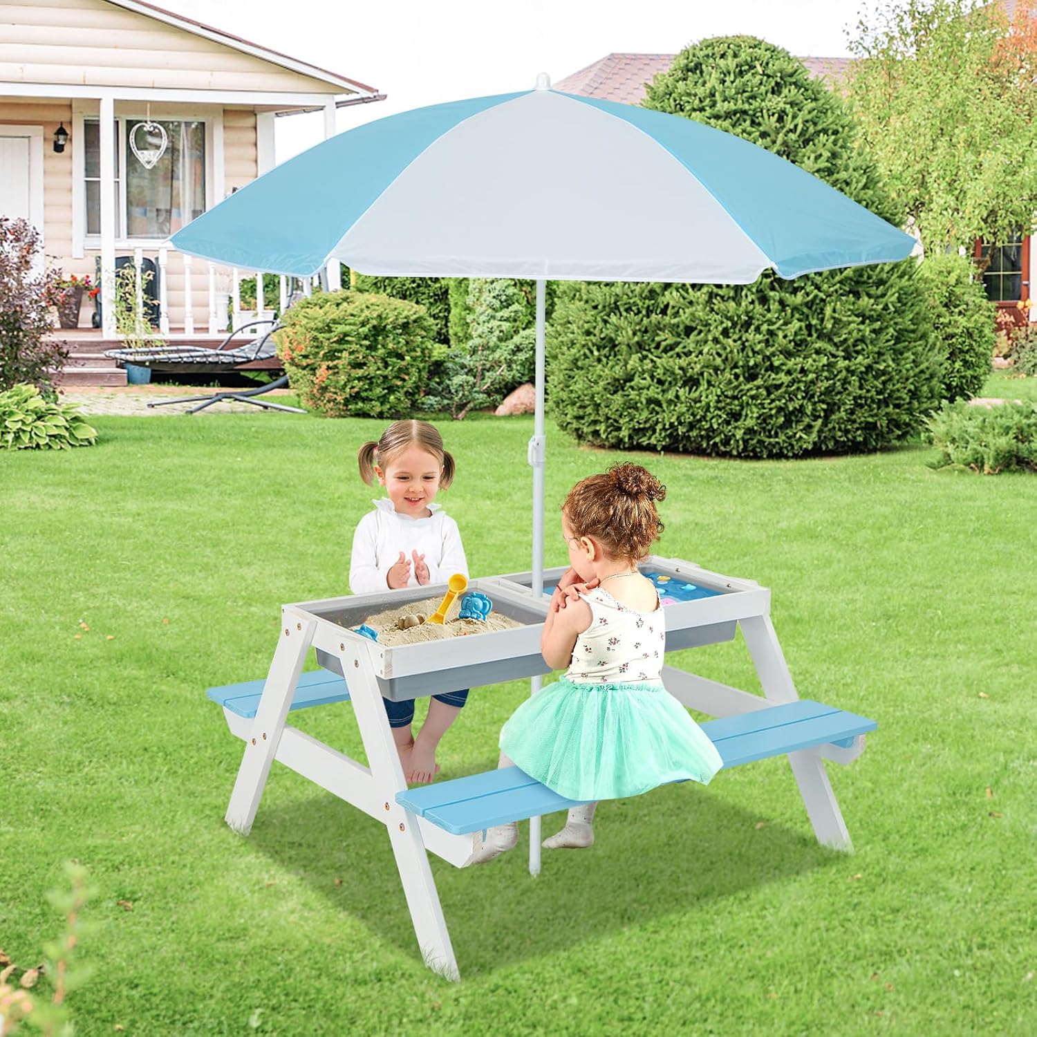 Kids Picnic Table, 4 in 1 Outd - Kids Outdoor Chair And Table recensione e prezzo