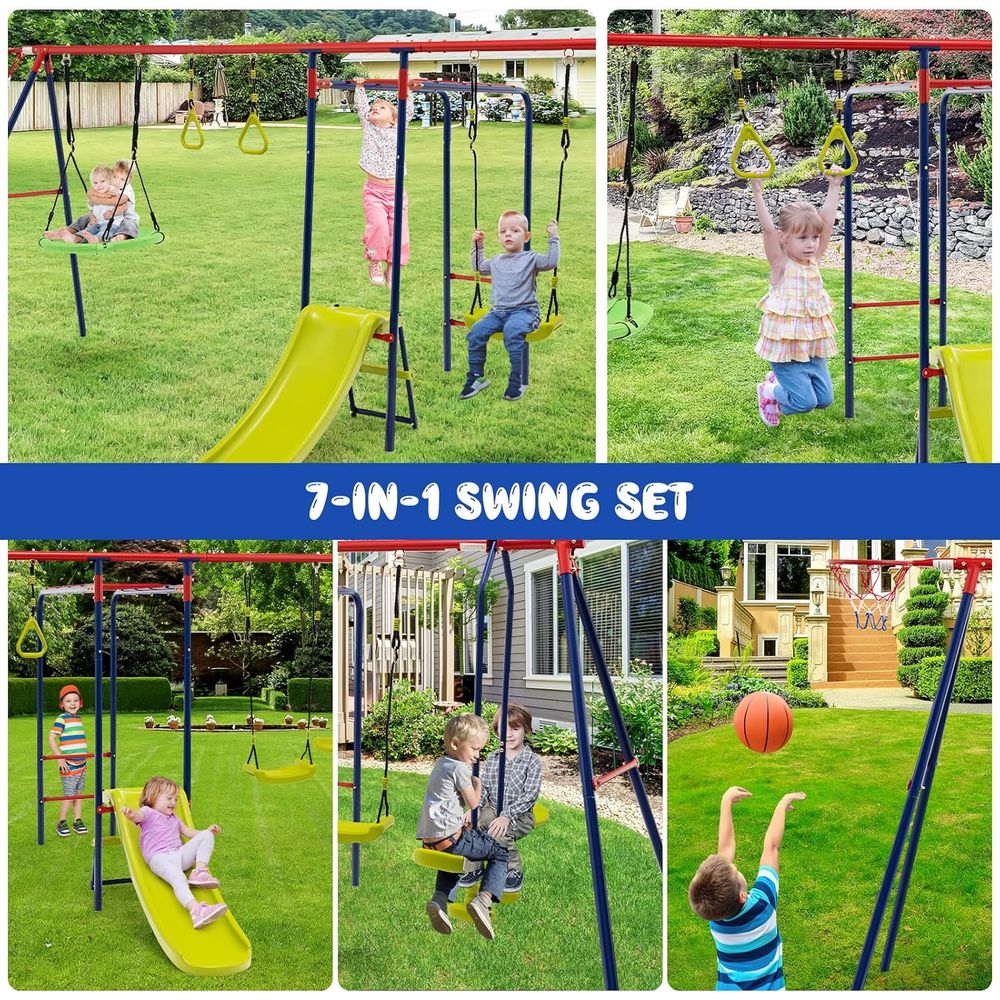 Swing Sets or Backyard, 7 in 1 - Kids Outdoor Monkey Bar Set recensione e prezzo