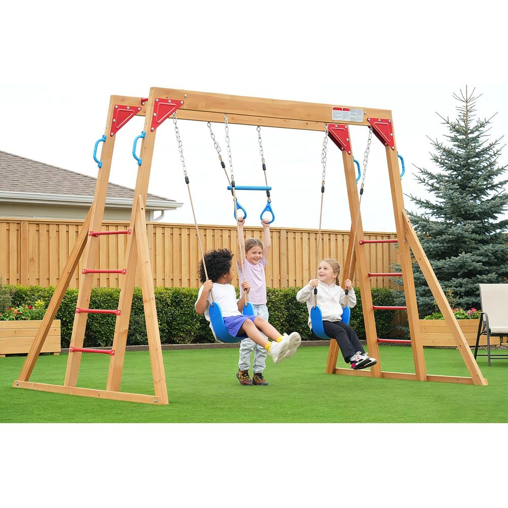 Dohin Playground Wood Swing Se - Kids Outdoor Monkey Bar Set recensione e prezzo