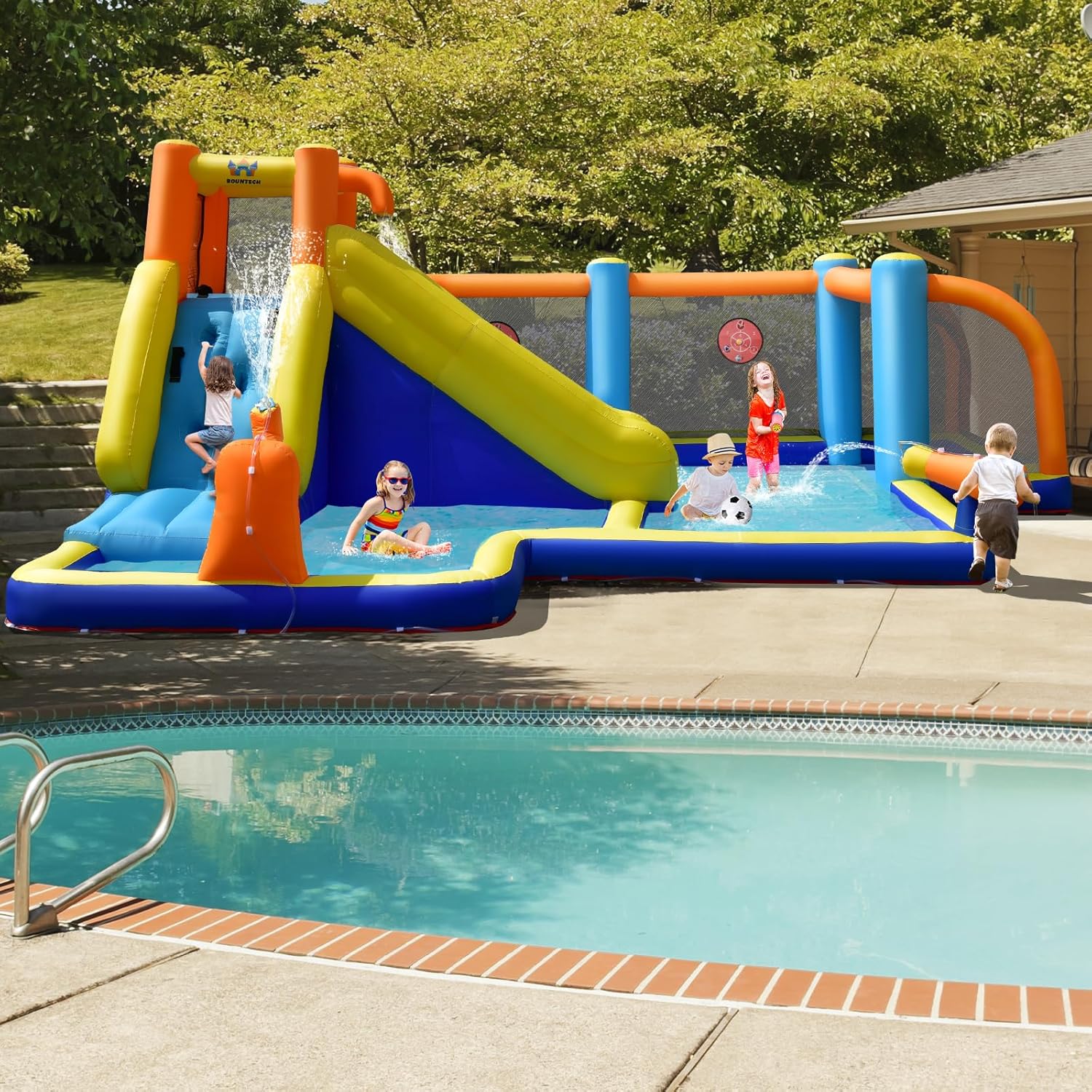 Giant Inflatable Water Slide B - Kids Outdoor Pool recensione e prezzo
