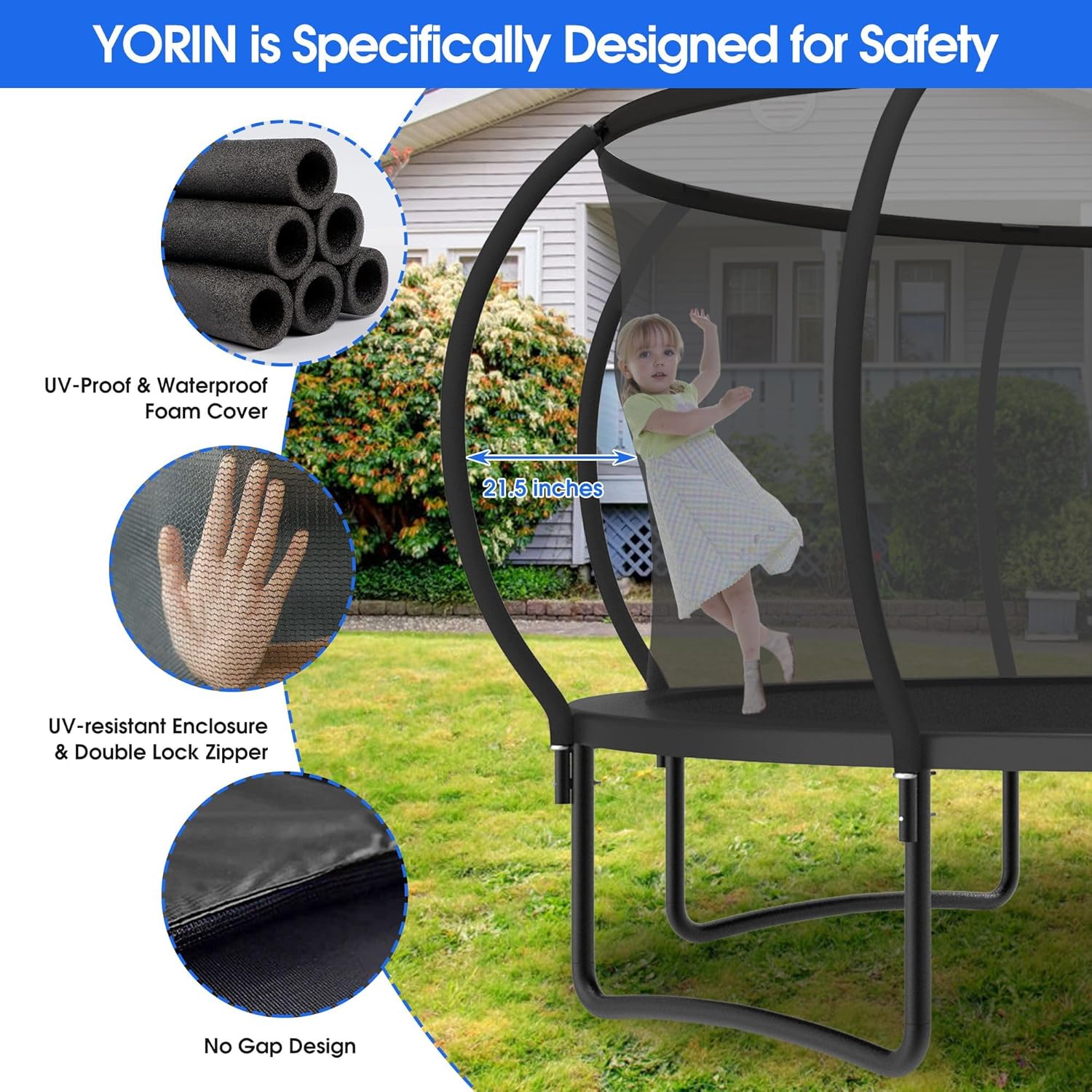 Large Outdoor Trampoline with  - Kids Outdoor Garden recensione e prezzo