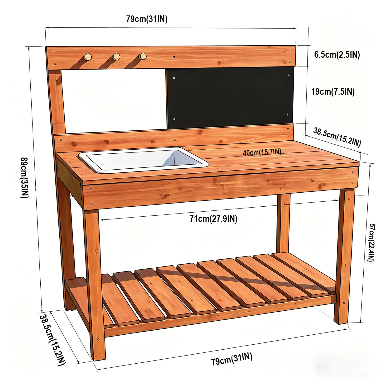 Wooden Potting Benches For Chi - Kids Outdoor Table recensione e prezzo