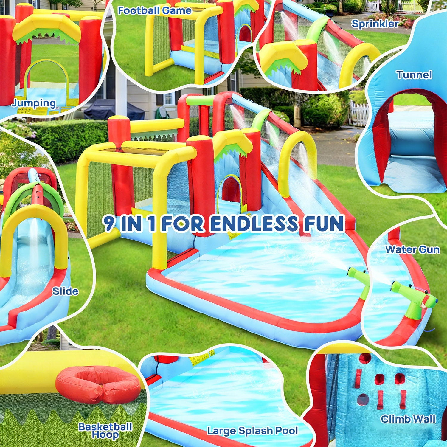 7in1 Inflatable Water Slide Pa - Kids Outdoor Pool recensione e prezzo