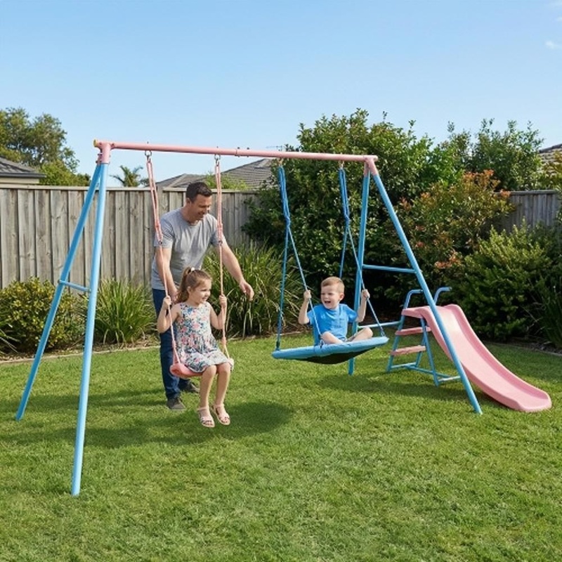 Blue and Pink Two-Person Swing - Kids Outdoor Swing recensione e prezzo