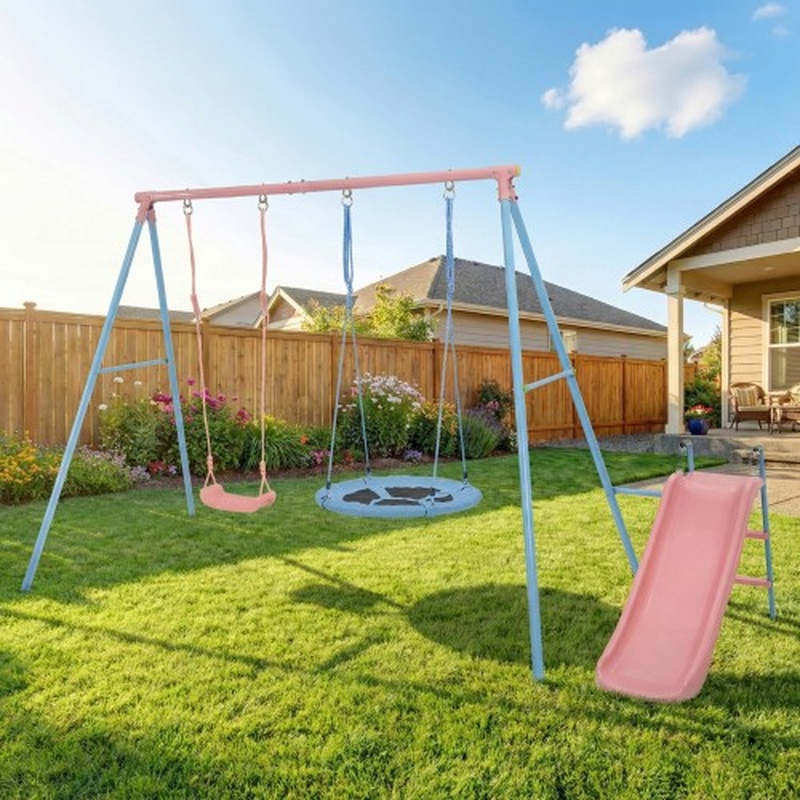 Blue and Pink Two-Person Swing - Kids Outdoor Swing recensione e prezzo