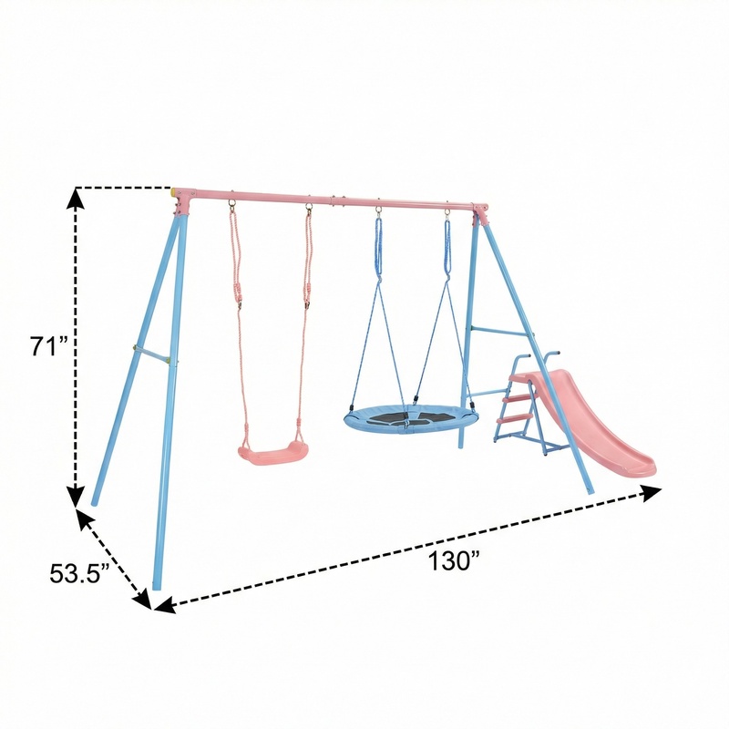 Blue and Pink Two-Person Swing - Kids Outdoor Swing recensione e prezzo