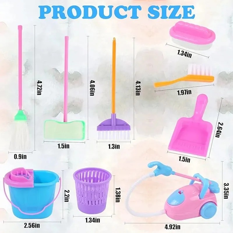 9PCS Mini Cleaning Toy Set - D - Kids Outdoor Broom recensione e prezzo