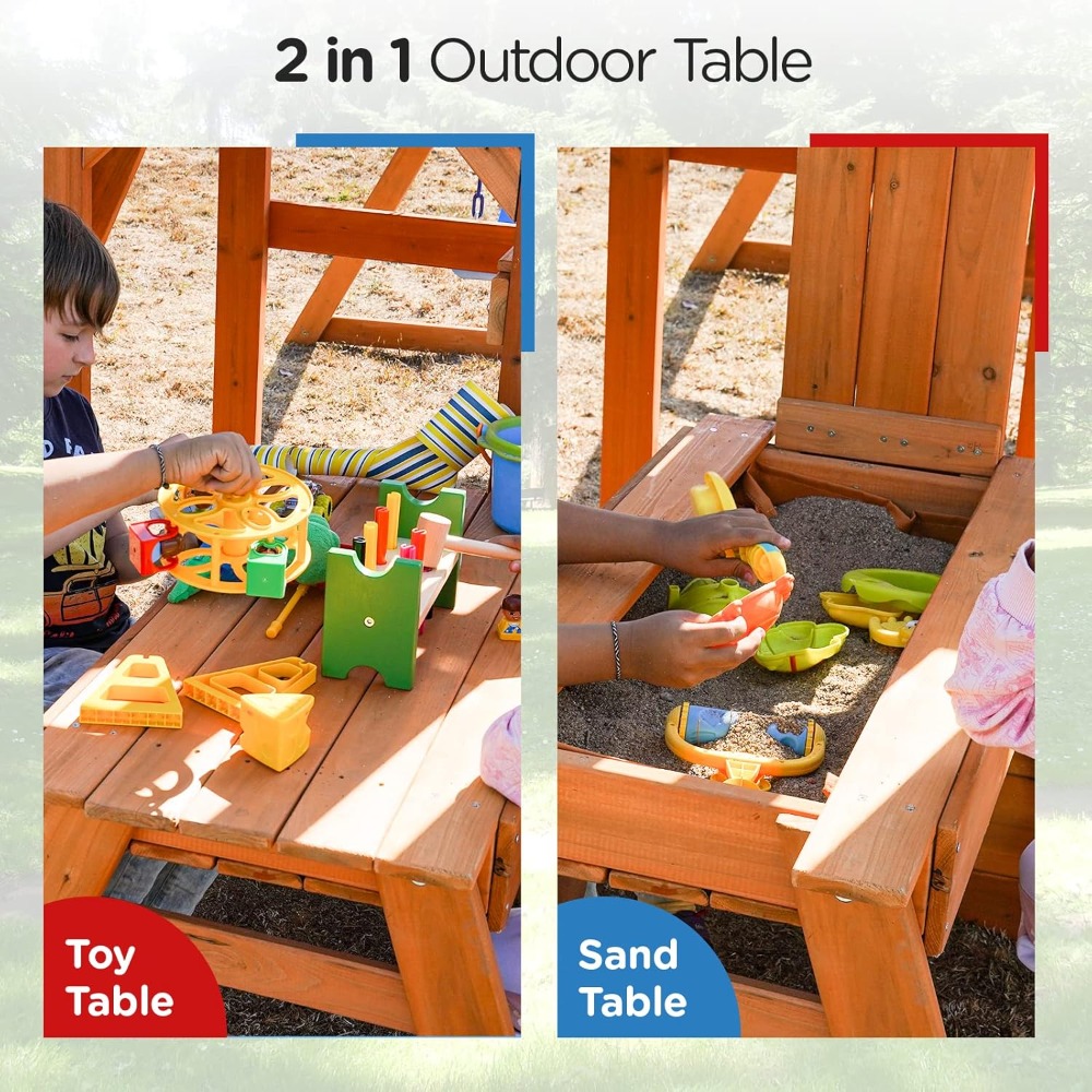 Wooden Swing Sets for Backyard - Kids Outdoor Monkey Bar Set recensione e prezzo